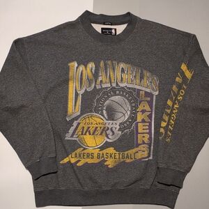 Abercrombie & Fitch Gray Lakers Crewneck Sweater